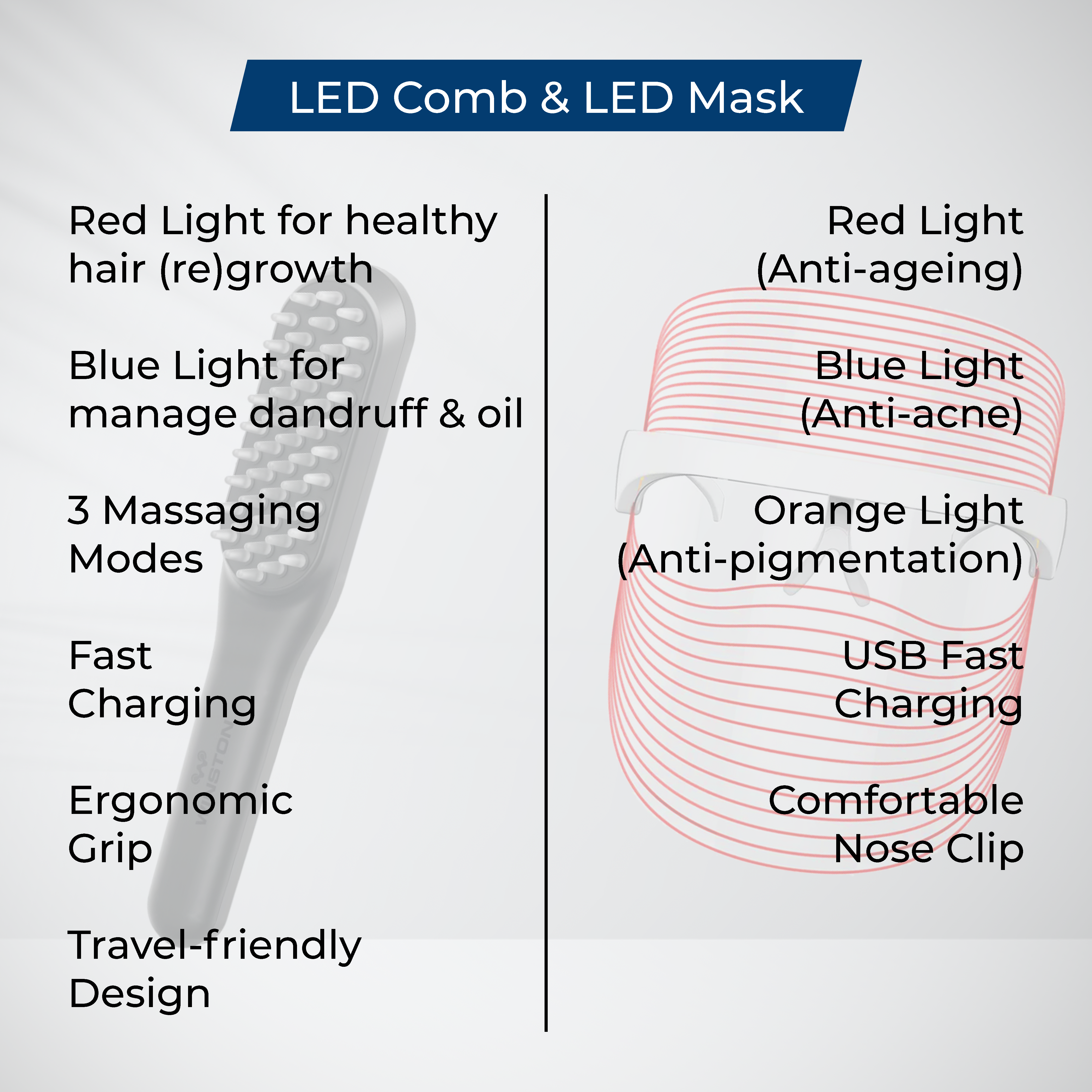 LED Comb & Mask Combo