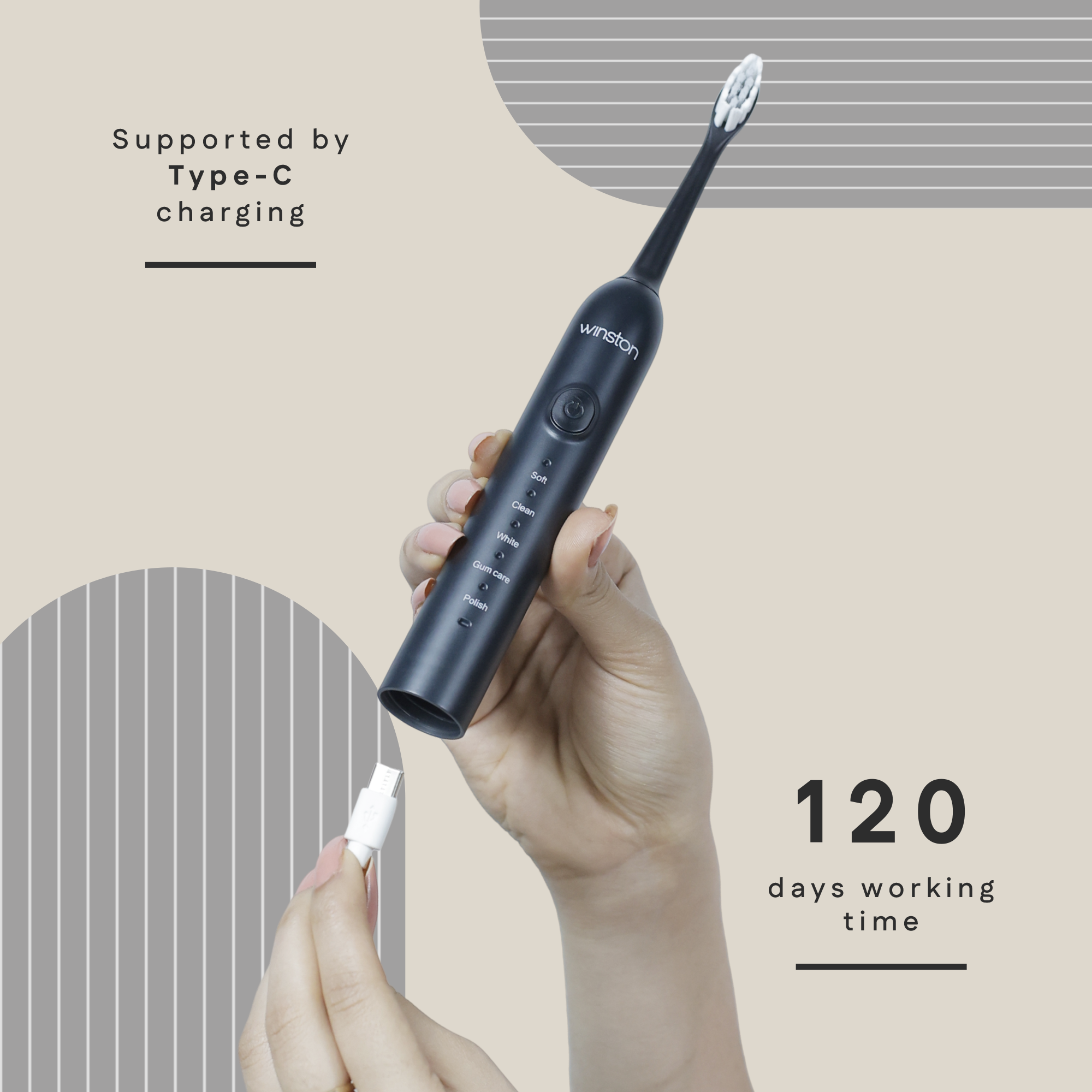 Sonic Electric Toothbrush With IPX8 WaterProof Design