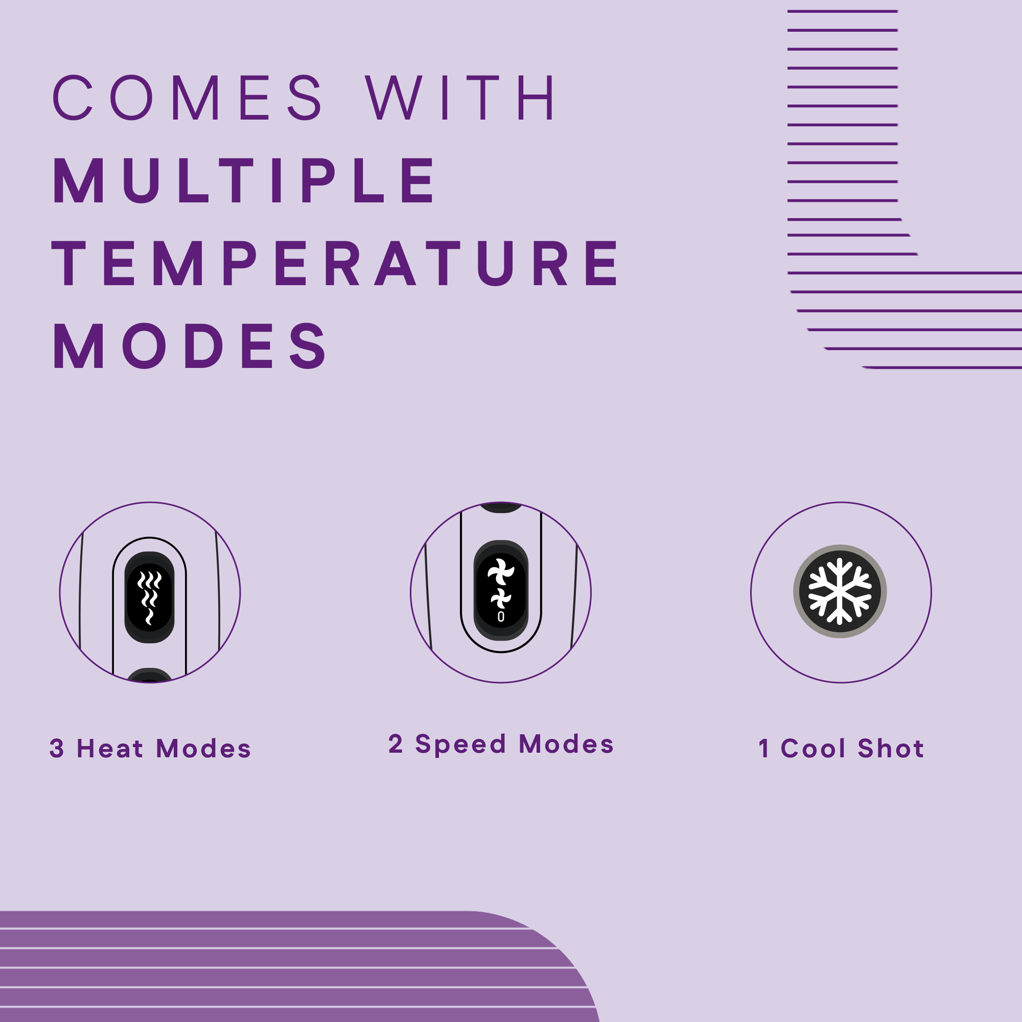 Turbo Smart Hair Dryer 2200W With Multiple Temperature Modes
