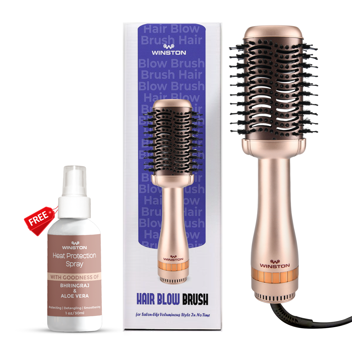 WINSTON Blow Drying Brush With Free Heat Protection Spray