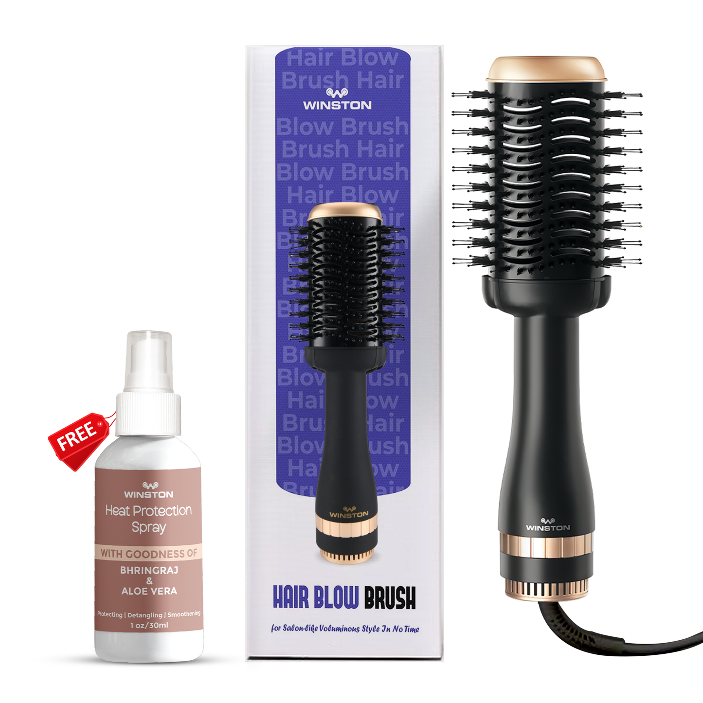 WINSTON Blow Drying Brush With Free Heat Protection Spray