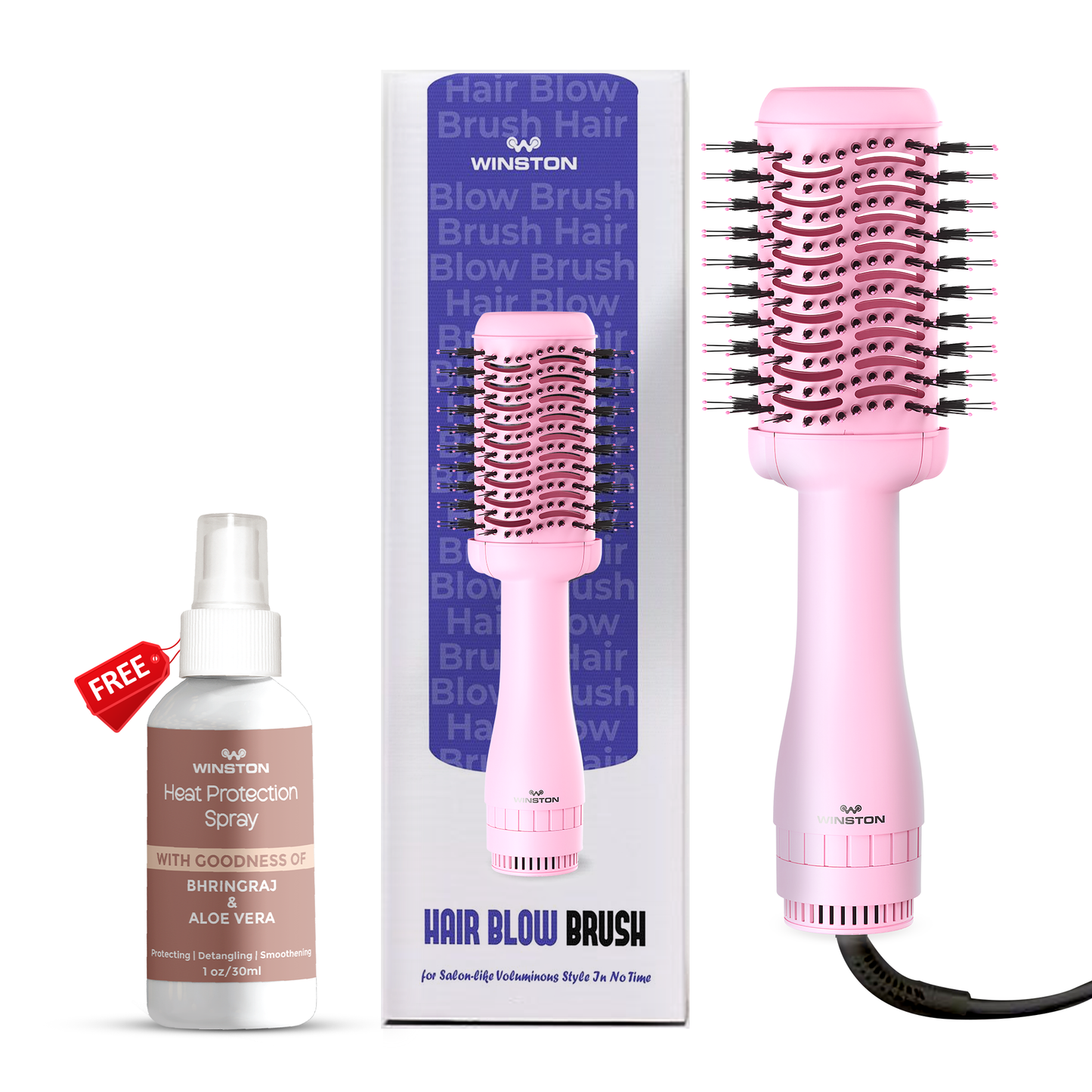 WINSTON Blow Drying Brush With Free Heat Protection Spray