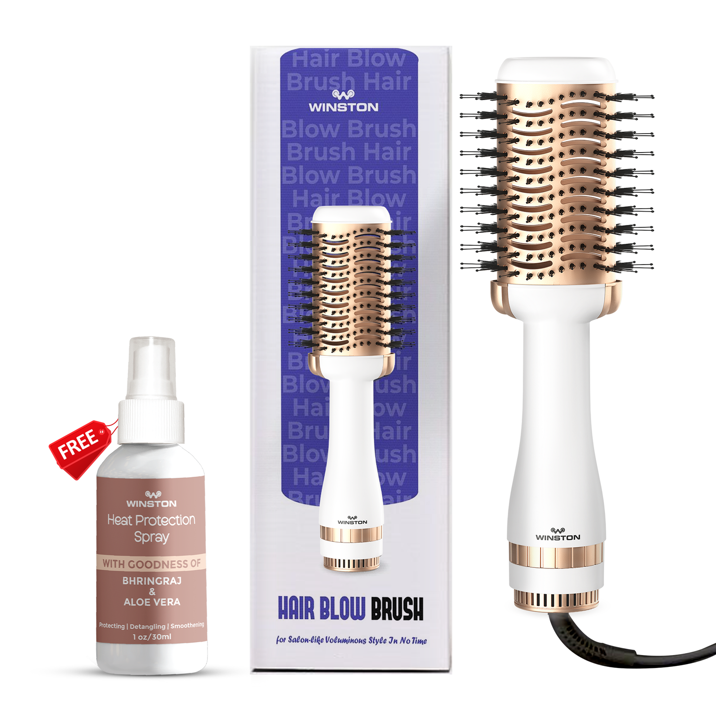 WINSTON Blow Drying Brush With Free Heat Protection Spray