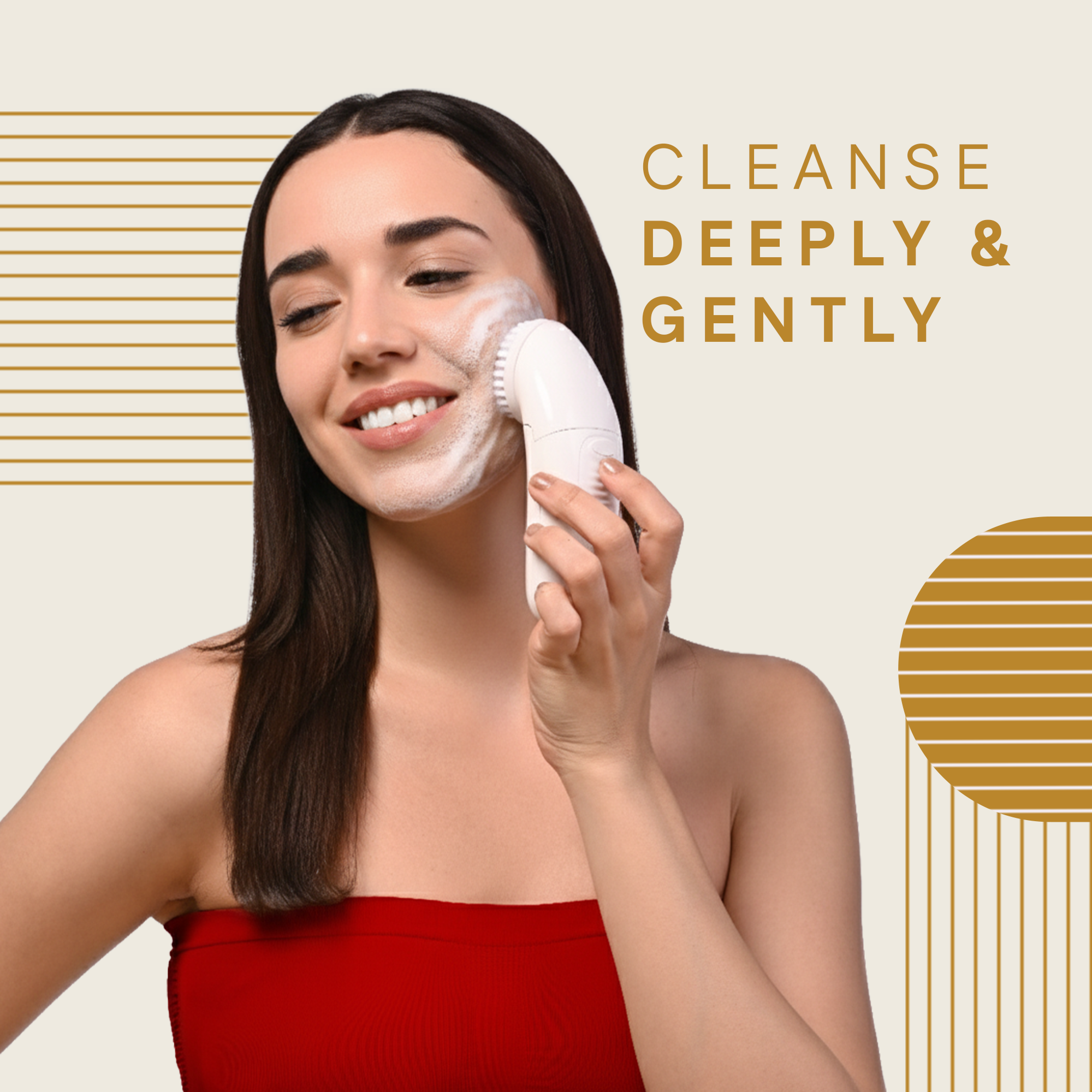 Facial cleansing brush for deep and gentle face cleansing