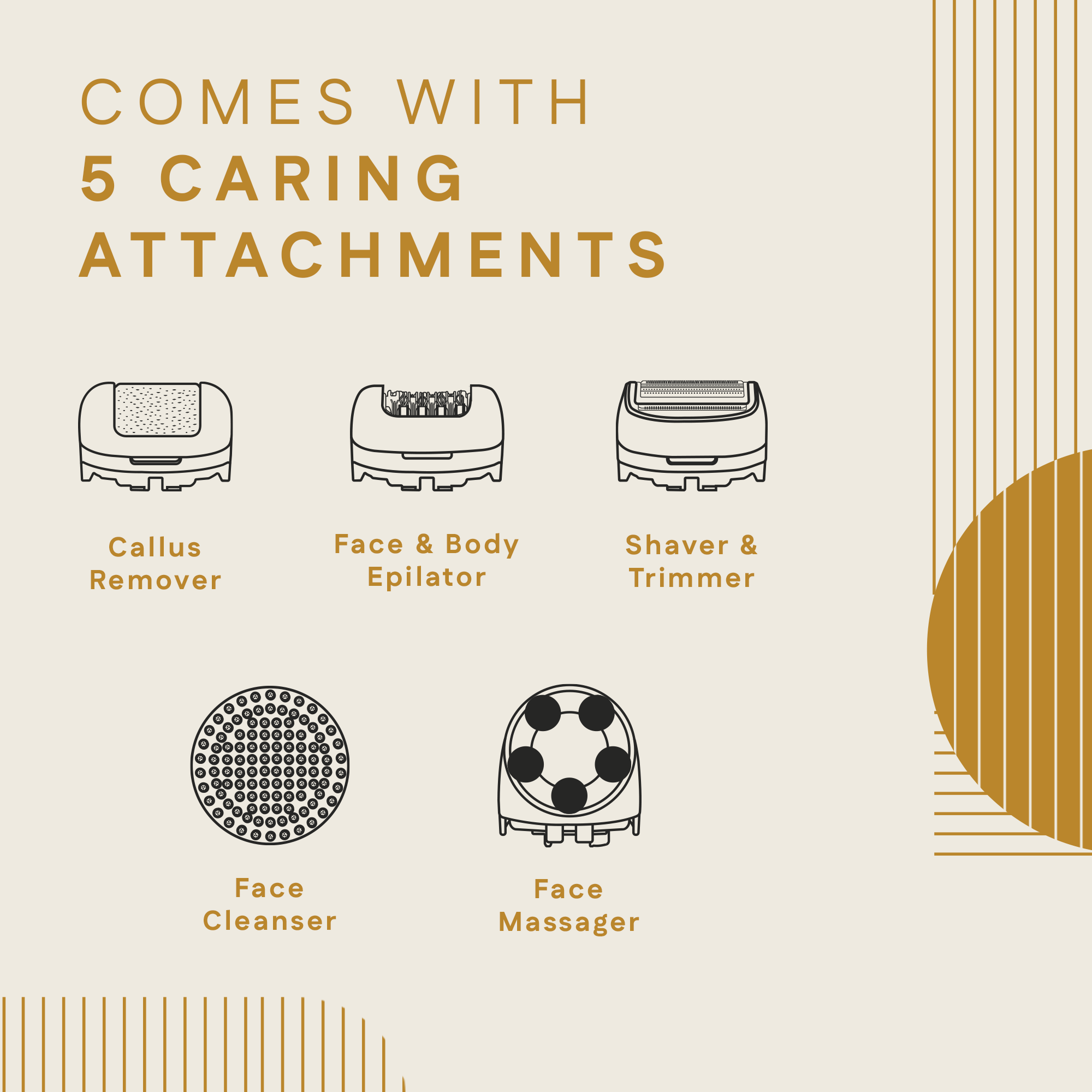 8 in 1 self care kit with callus remover, shaver trimmer, epilator, face cleanser and massager