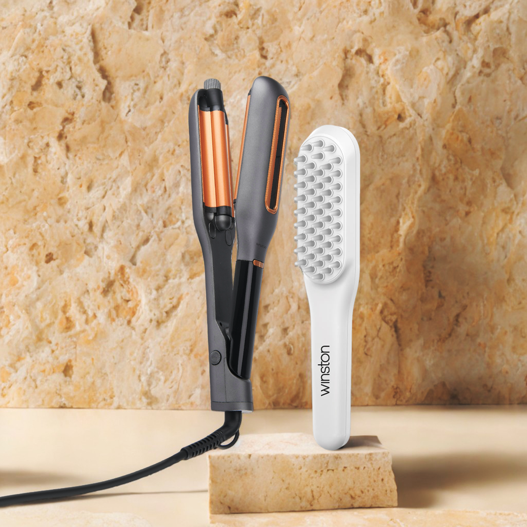 Hair Waver & LED Comb Combo - White