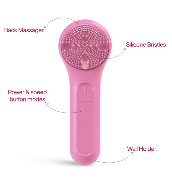WINSTON Facial Cleanser with 2 Massaging Functions for Men and Women with Silicone Bristles & Rechargeable Battery Operation